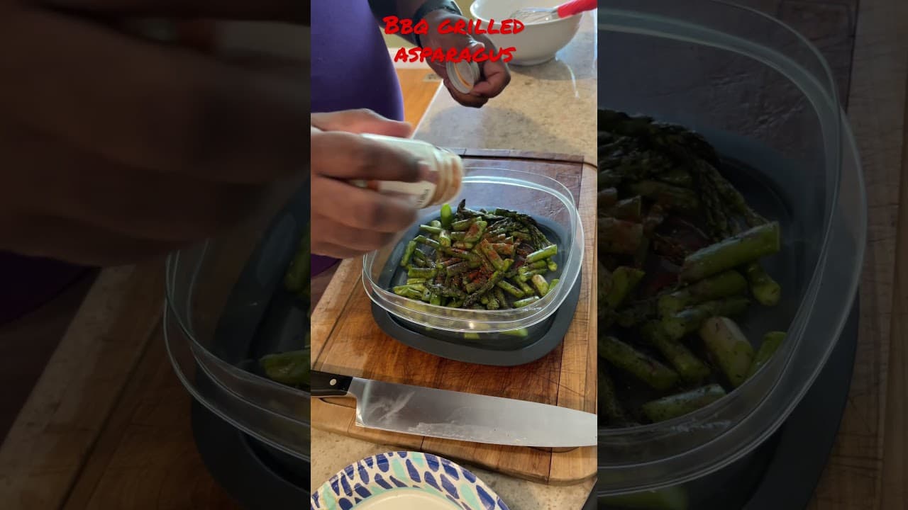 What can be served next to grilled steak? BBQ grilled asparagus #food #blackcreator #blackfoodies — BFAM Cooking